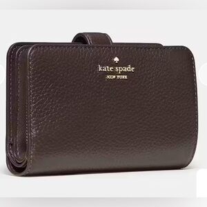 Kate Spade Pebbled Leather Bifold Wallet Hot Fudge